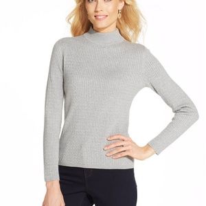 ❗️2/$15❗️ Karen Scott grey mock turtle knit L EUC